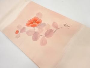 作家物　椿模様刺繍名古屋帯